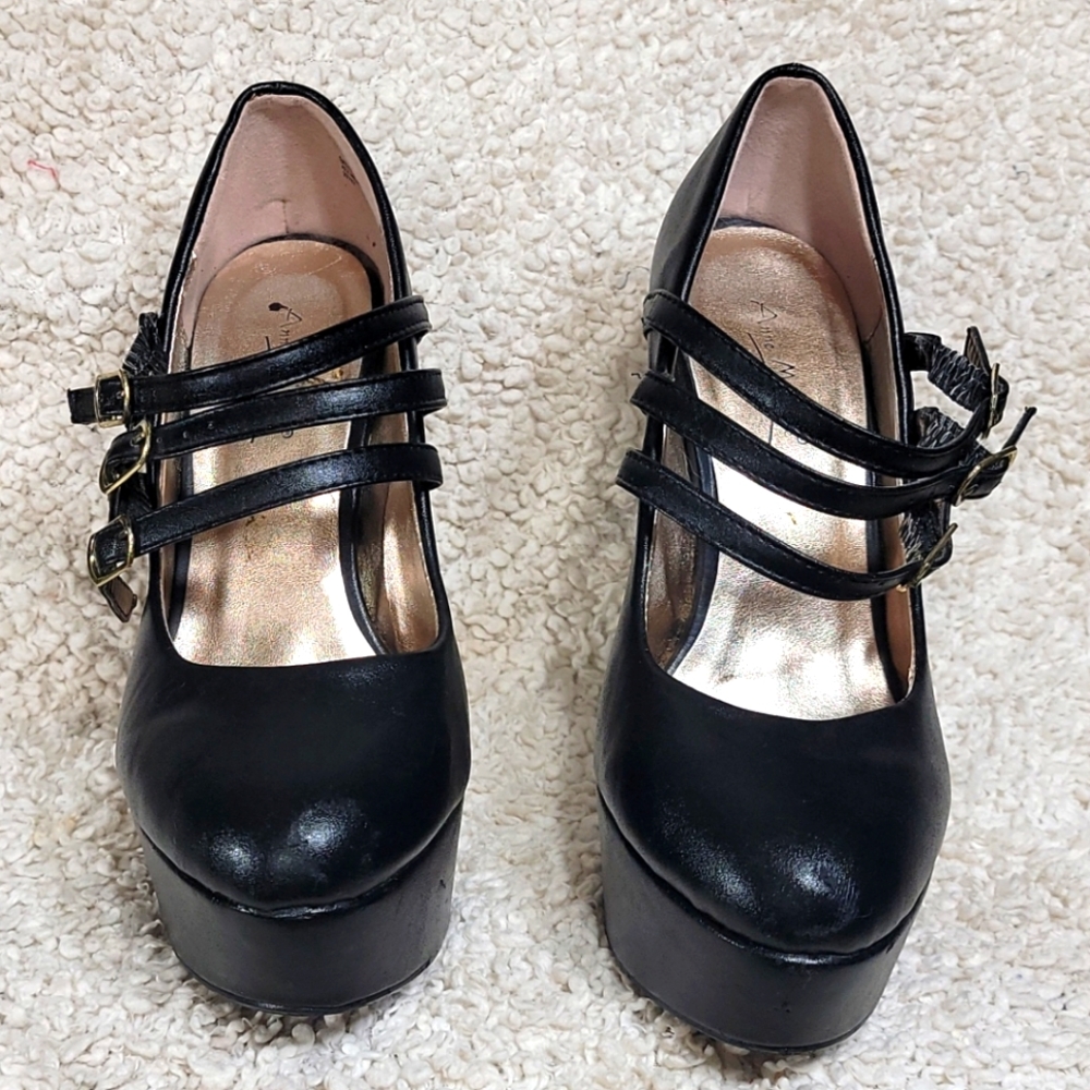 Black platform high heels